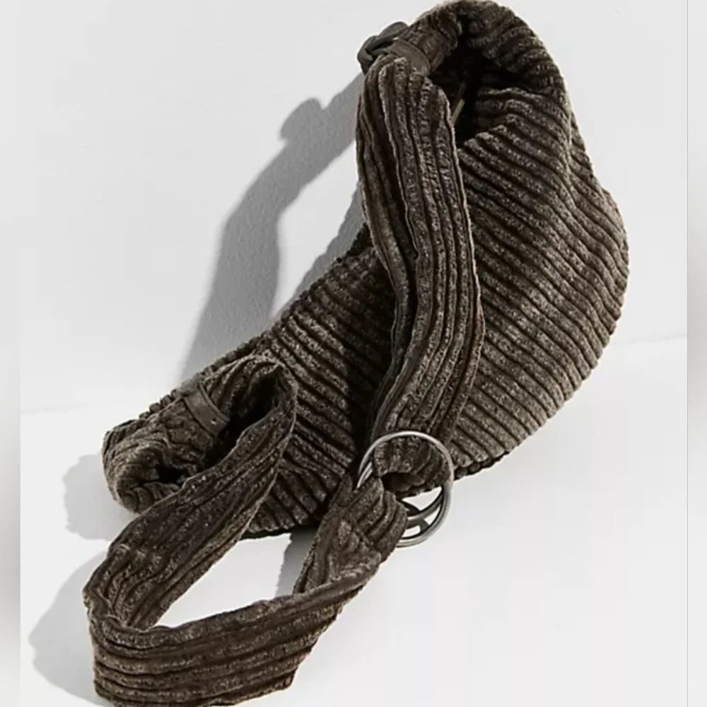 Free People Carrie Cord Frosted Earth Slouchy Corduroy Sling Bag